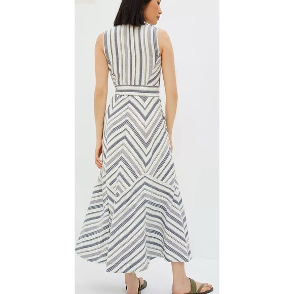 Anthropologie Chevron Maxi Dress in White and Black - Picture 3 of 10